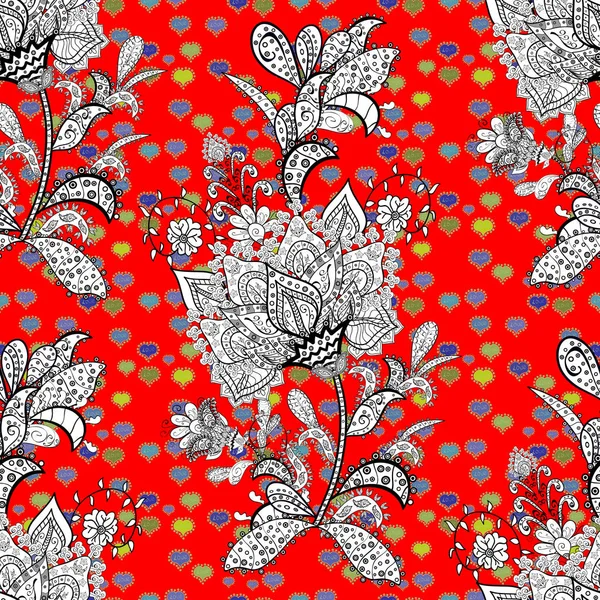 Beelden Een Vectorillustratie Witte Zwarte Rode Kleuren Naadloze Patroon Elegante — Stockvector