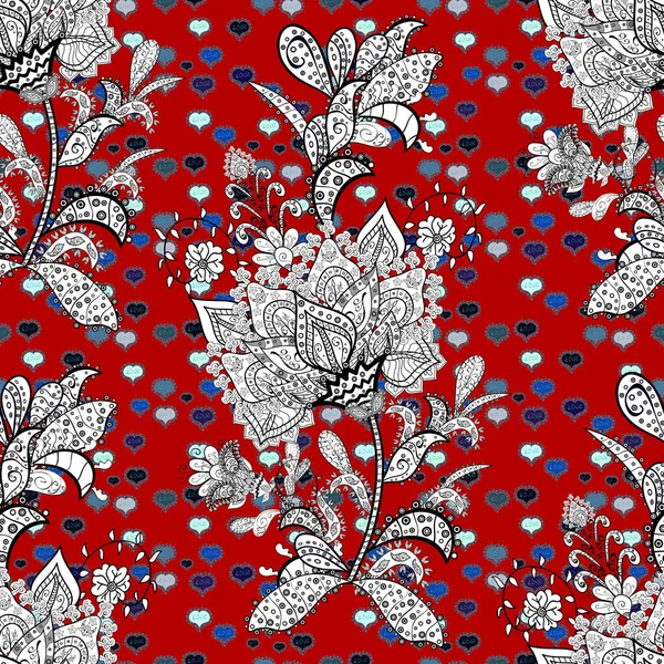Vektorflorale Illustration Asiatischem Textil Eleganz Nahtloses Muster Mit Ethnischen Blumen — Stockvektor