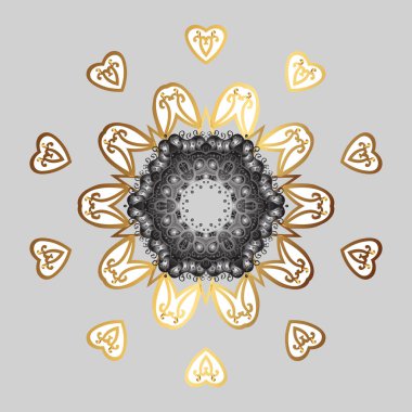 Kutlama sembolü. Yeni yıl işareti. Simge siluet. Altın renkleri izole kış. Noel için tasarım. Vektör çizim.