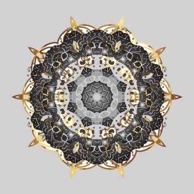 Kar tanesi renkli desen. Vektör çizim. Vektör kar taneleri arka plan. Renk arka plan üzerinde izole soyut kar taneleri ile düz tasarım. Snowflakes desen.