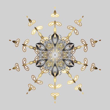 Vektör çizim. Snowflakes desen. Arka plan üzerinde izole soyut kar taneleri ile düz tasarım. Kar tanesi süs desen. Kar taneleri arka plan.