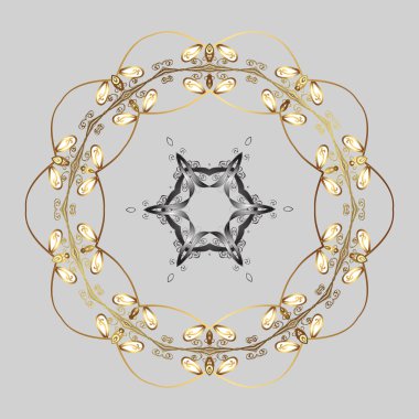 Vektör çizimi. Hava illüstrasyon buz koleksiyonu. Kar tanesi vektör simgesi gri ve kahverengi renk arka plan. Kış Noel kar düz kristal öğesi. Xmas frost snow flake izole siluet simge.