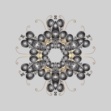 Elle çizilmiş kartanesi karalaması. Yılbaşı kış tasarımı için renkli kar taneleri. Vektör illüstrasyonu.