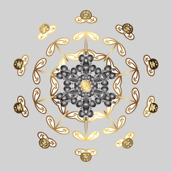 Vector noel soyut renkli arka plan ve şirin kar tanesi. Kar taneli altın renkler. Vektör illüstrasyonu.