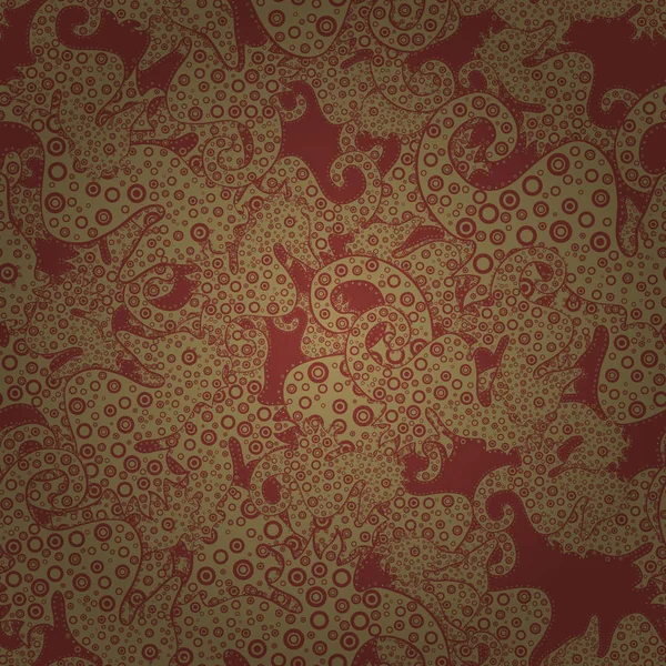 Плоскі Елементи Молюски Червоного Жовтого Бежевого Кольорів Ніжний Візерунок Тканини — стоковий вектор