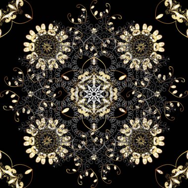 Siyah zemin altın trim ile. Sorunsuz öğe oymacılığı. Altın elemanları ile siyah renk desen. Lüks mobilya. Oyma. Küçük derinlik-in tarla. Klasik tarzda mobilya. Patina.