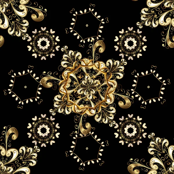 หรา ราชวงศ และแนวค คตอเร นเทจบาโรคลายดอกไม รอยต อในทองมากกว ธาต ทองค าบนส — ภาพเวกเตอร์สต็อก
