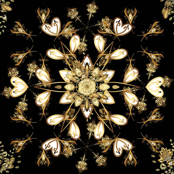 Sømløse Royal Luksus Gyldne Barok Damask Vintage Vektor Sømløse Mønster – Stock-vektor