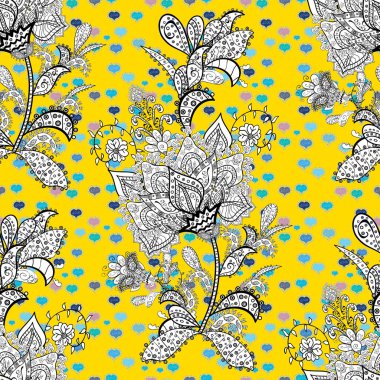 Kusursuz. Sarı, beyaz ve siyah renklerde. Vektör - stok. Modern stil dokusu.