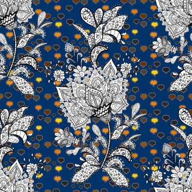 Soyut karalamalar desen. -hisse senedi. O-ebilmek var olmak kupa parmak izi kullanılan, Bebek giyim, kroki, kutuları vb kaydırma. Sorunsuz şirin kumaş deseni. Vektör çizimi. Desen siyah, mavi ve beyaz renkler.