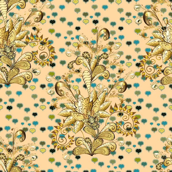 Nahtloses Muster Mit Blättern Niedlich Elegante Blumen Vektor Illustration Figur — Stockvektor