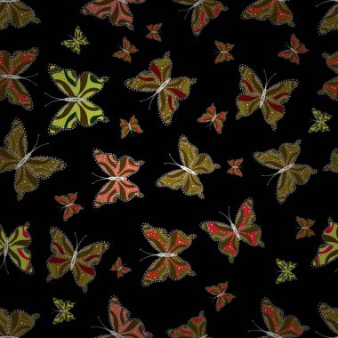 Resimde çizilmiş. Vektör. Giysi, Erkek, kız, kroki için soyut seamless modeli. Renkli kelebeklerin güzel arka plan.