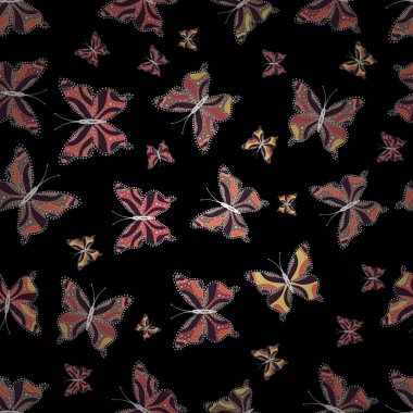 Kroki, Giysi, Erkek, kız için soyut seamless modeli. Vektör. Kelebek desenli. Karalamak, kroki, doodle.