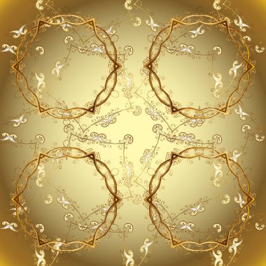 Klasik vintage arka plan. Süs klasik vektör tarafsız, bej ve kahverengi ve altın desen. Geleneksel şark süsleme.