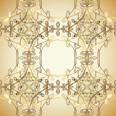 Vektör çizim. Altın elemanları ile bir renk üzerinde Vintage seamless modeli.