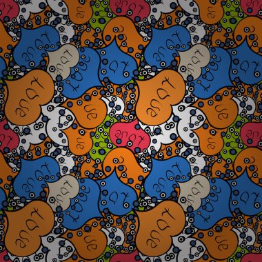 Tasarlanmış kroki kalp seviyor. Dikişsiz desen Kalp Sevgililer kartı sevgi kalpleri. Vektör çizim. Grafik kalpleri üzerinde siyah, turuncu ve mavi renkleri seviyorum. Çift Romantik aşk kalp.