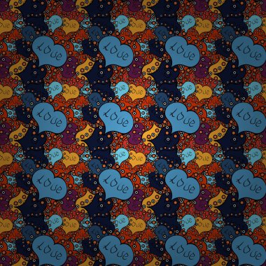 Aşk kartı. Vektör çizim. Sevgi ve sıradışı tasarımlar. Aşkımız mutludur. Dikişsiz desen renkli yaz stil etiketi resimde güzel elemanları ile.