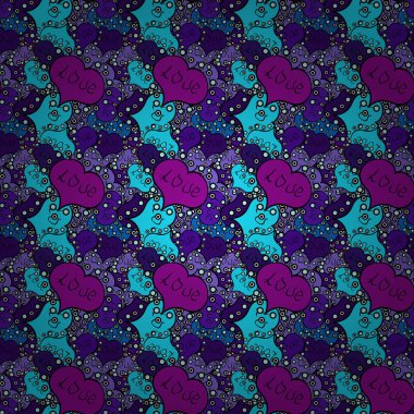 Tasarım. Tekstil grafik t gömlek üzerine mavi, siyah ve mor renkleri yazdırma. Sorunsuz tüm ihtiyacın alıntı yürekleri aşktır. Vektör çizim.