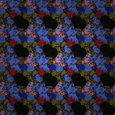 Dikişsiz kupa desen. Sarma, kapak için şablon. Tipografi yazı poster. Sevgililer günü. Siyah, mavi ve gri renkler öğelerinde. Vektör çizim.