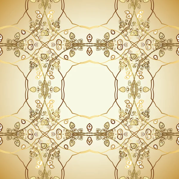 Vector Oriental Ornament Seamless Pattern Colors Golden Elements Seamless Golden — Stock Vector