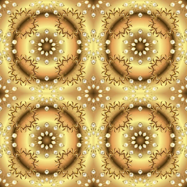 Nahtloses Goldenes Muster Vektor Orientalisches Ornament Goldenes Muster Auf Farben — Stockvektor