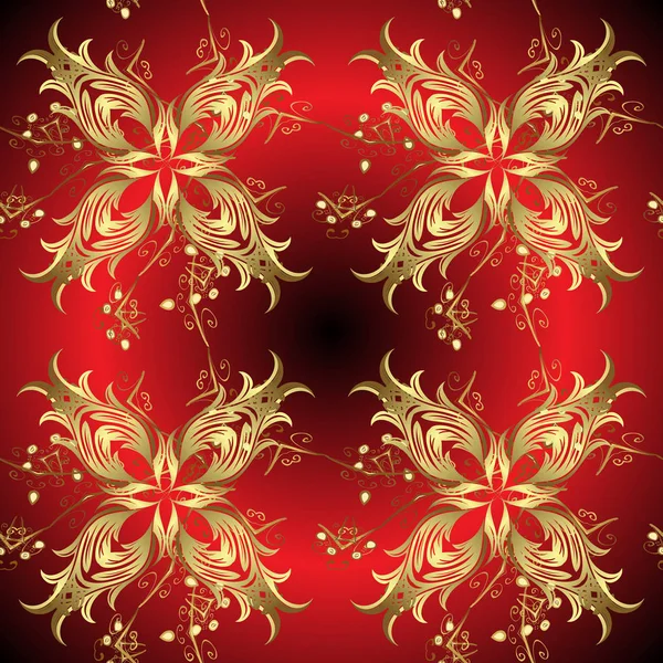 Золоті Елементи Східному Стилі Арабески Декоративний Візерунок Червоних Коричневих Нейтральних — стоковий вектор