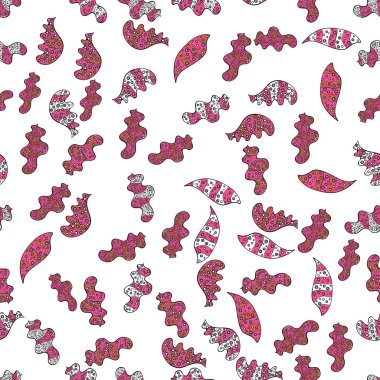 - hisse senedi. Soyut karalamalar desen. Vektör çizimi. Sorunsuz şirin kumaş deseni. O-ebilmek var olmak kupa parmak izi kullanılan, Bebek giyim, kroki, kutuları vb kaydırma. Beyaz, pembe ve siyah renkler.