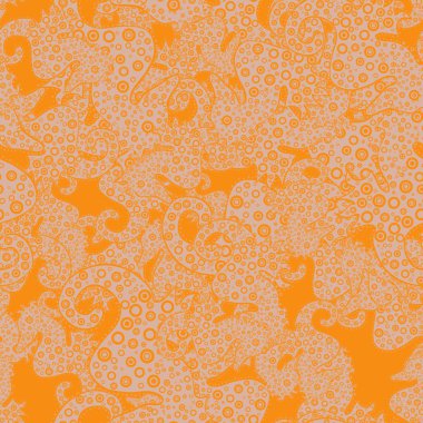 Suluboya resim. Dikişsiz desen nazik, bahar turuncu, bej ve nötr renkler. Vektör çizim.