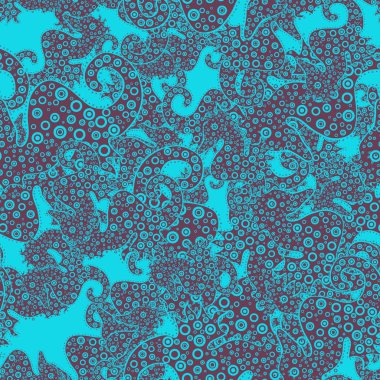 Gri, kahverengi ve mavi renkler. Sorunsuz Retro arka plan tasarlamak. Desen. İhale kumaş deseni. Vektör.