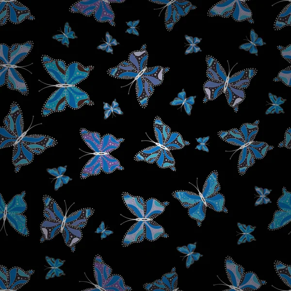 Imágenes Gris Azul Negro Colores Witg Mariposas Tropicales Perfecto Para — Vector de stock