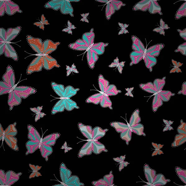 Tema Lindo Mariposa Primavera Ilustración Vectorial Textura Tela Mariposa Bastante — Vector de stock