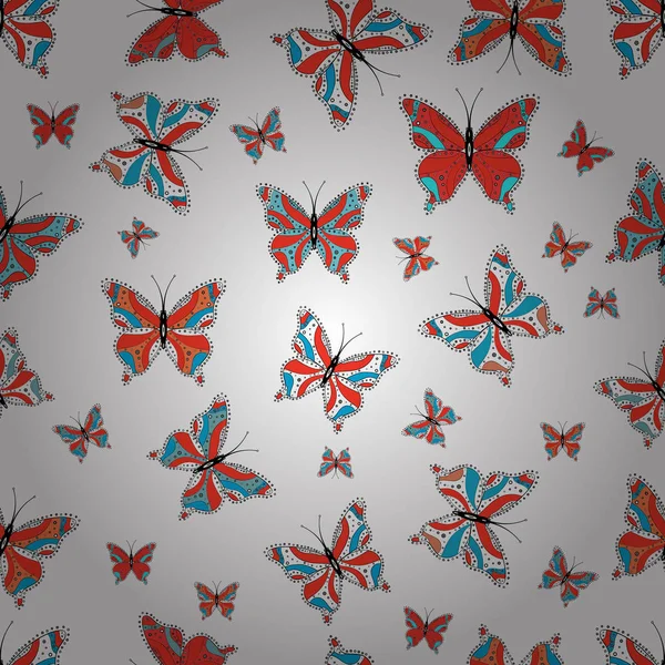 Modische Stoffgestaltung Tropische Nahtlose Muster Mit Exotischen Schmetterlingen Vektor Abbildung — Stockvektor