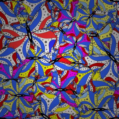 Arka plan sorunsuz. Vektör kelebekler desen. Moda güzel kumaş tasarımı. İllüstrasyon mavi, beyaz ve siyah renkler.