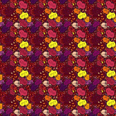 Vektör çizim. Şirin ve güzel küçük kalplerinde seamless modeli. Tasarlanmış kroki kalp seviyor. Farklı öğeler ile tasarım seviyorum. İpek kağıtları, web tasarımı için yazdırma yapmak için.