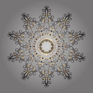 Xmas frost kar pul izole siluet simge. Kar tanesi vektör simge arka plan. Vektör çizim. Kış altın Noel kar düz kristal öğesi. Hava illüstrasyon buz koleksiyonu.