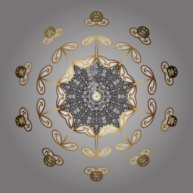 Vektör çizim. Grafik öğesi dekorasyon. Düz tasarım. Siluet snow flake izole altın renkleri imzala. Kar tanesi mozaik simgesi. Sembol dondurulmuş, kış, Noel, yeni yıl tatili.