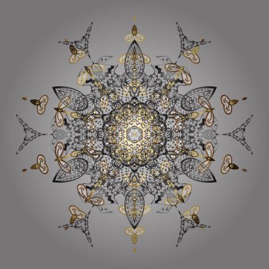 Kar Taneleri Karalamaları. Yeni yıl dekoratif kar taneleri arka planı. El Çizimi Noel Vektörü illüstrasyonu.