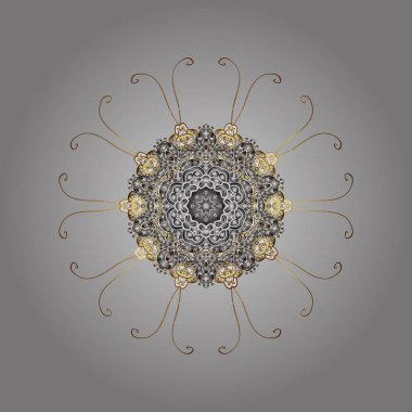 Renkler. Tatil tasarım Noel ve yeni yıl moda için yazdırır. Altın kar tanesi. Vektör çizim. Kar taneleri arka plan ile Noel kalıbı.