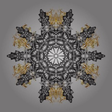 Kar tanesi simgesi. Altın renkleri izole kar tanesi. Vektör çizim. Vektör çizim.