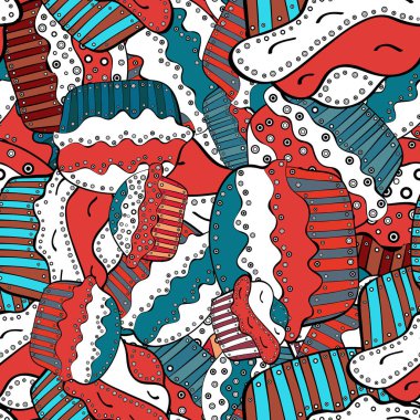 Doodle kek krem ile. Vektör çizim. Vektör cupcake çizim. Elle çizilmiş cupcakes. Beyaz, pembe ve mavi sevimli Doğum izi.