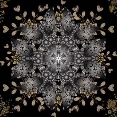 Süs dantel oyma. Vektör çiçek süsleme ile seamless modeli. Süslü illüstrasyon kroki için. Vintage tasarım öğesi Doğu tarzı. Siyah renkler üzerinde geleneksel Arapça dekor.