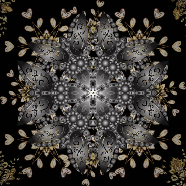 Επεξειργασμένο Διακοσμητική Δαντέλα Χωρίς Ραφή Πρότυπο Διάνυσμα Floral Στολίδι Χρυσή — Διανυσματικό Αρχείο