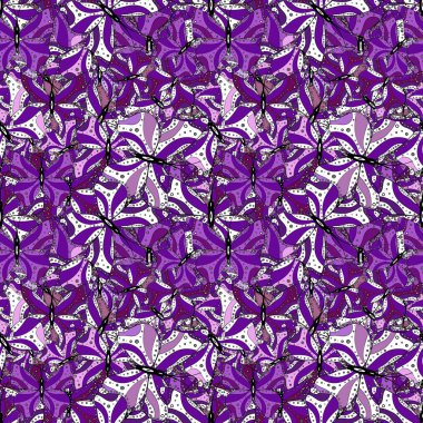Desen kumaş, tekstil, baskı ve davet için. Resimde siyah, mor ve beyaz arka plan üzerinde. Kelebekler desen. Vektör. Sorunsuz.