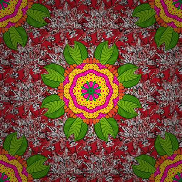 Vektorillustration Zentangle Abstrakte Blumen Flache Blume Elemente Design Farbe Frühling — Stockvektor