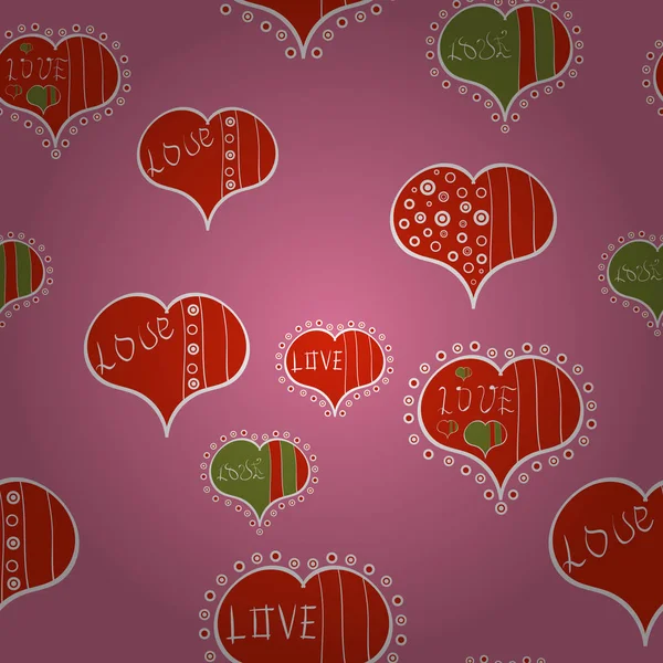 Éléments Sur Les Couleurs Rose Rouge Blanc Modèle Amour Sans — Image vectorielle