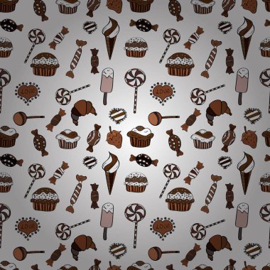 Vektör. Sorunsuz şekerler. Vektör şeker ve tatlılar.