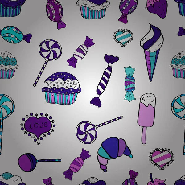 Vektör. Sorunsuz şekerler. Vektör şeker ve tatlılar.