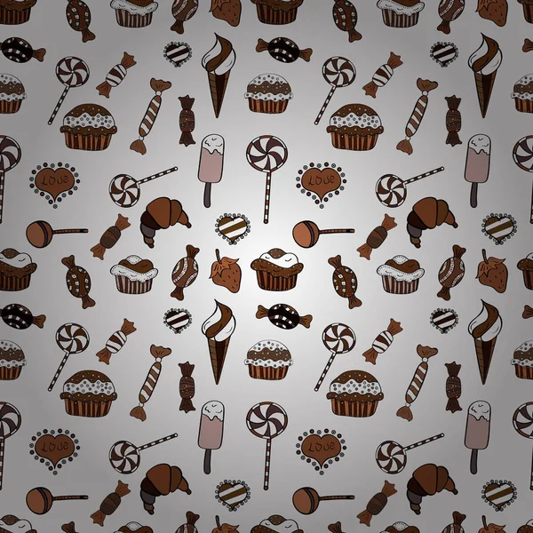 Vektör. Sorunsuz şekerler. Vektör şeker ve tatlılar.