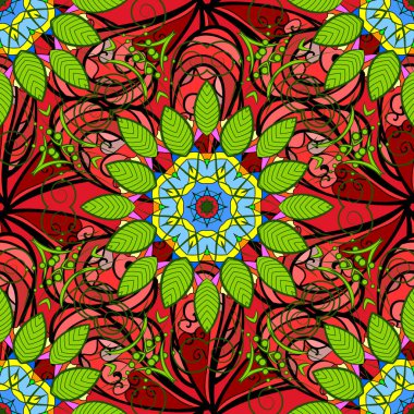 Satır seamless modeli. Vektör Trendy kumaş deseni. Şirin çiçekler.