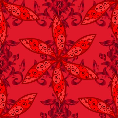 Fantezi çiçekli kusursuz desen, doğal duvar kağıdı, çiçek desenli kıvrım çizimi. Ev dekoru. Paisley el çizimi elementler.